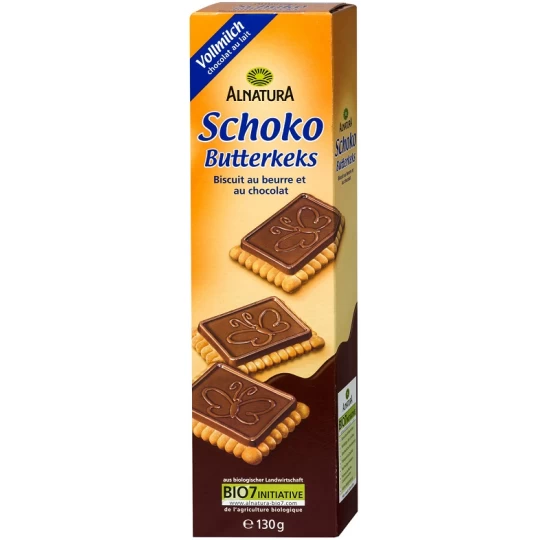 Bio Schoko Butterkeks Mit Vollmilchschokolade 130G 3 Bio Schoko Butterkeks Mit Vollmilchschokolade 130G