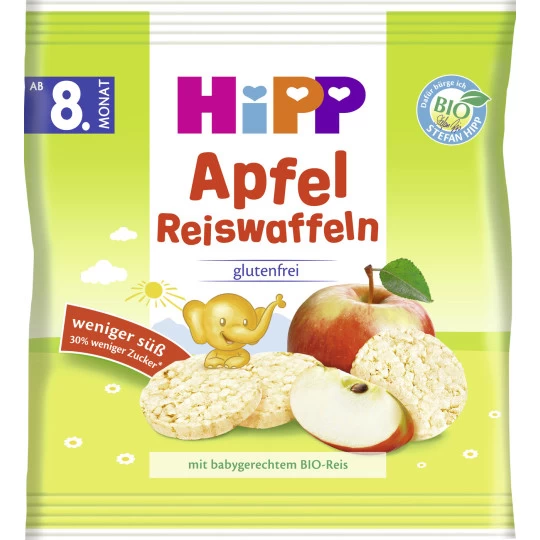 Hipp Bio Reiswaffeln Apfel Ab 8.Monat 30G 3 Hipp Bio Reiswaffeln Apfel Ab 8.Monat 30G