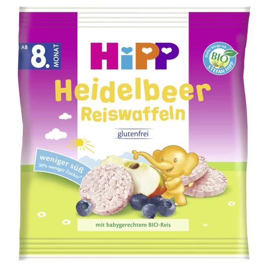 Hipp Bio Reiswaffeln Heidelbeer Ab 8.Monat 30G 3 Hipp Bio Reiswaffeln Heidelbeer Ab 8.Monat 30G