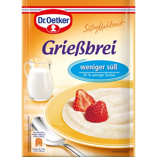 Dr. Oetker Grießbrei Weniger Süß 76G 3 Dr. Oetker Grießbrei Weniger Süß 76G