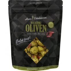 Edelmann Halkidiki Oliven Mit Chili Ohne Stein 150G