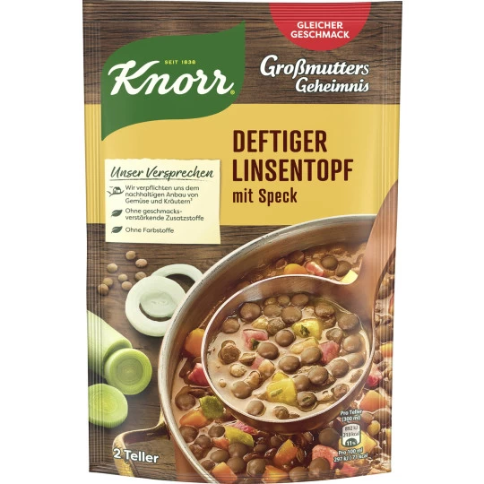 Knorr Großmutters Geheimnis Deftiger Linsentopf 133G 3 Knorr Großmutters Geheimnis Deftiger Linsentopf 133G
